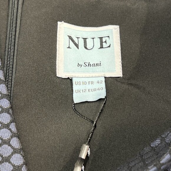 NUE by Shania‎ Womens 10 Blue Label Fit & Flare Midi Dress Black Blue Polka Dot - Picture 10 of 11